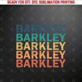 Barkley Vintage Retro Barkley Name Long Sleeve Shirt PNG, DTF, DTG, Sublimation Design