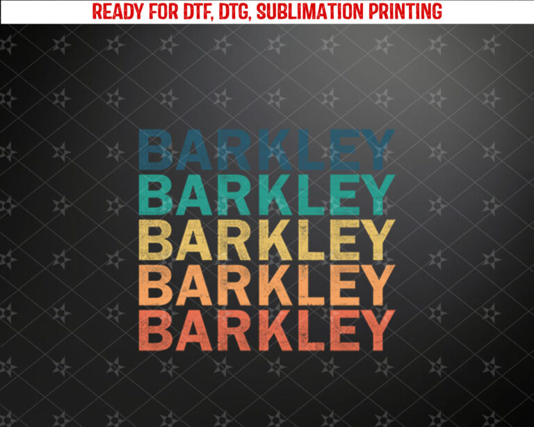 Barkley Vintage Retro Barkley Name Long Sleeve Shirt PNG, DTF, DTG, Sublimation Design
