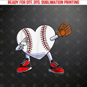 Baseball Heart Valentines Day Boys Dabbing Baseball Catcher Shirt PNG, DTF, DTG, Sublimation Design
