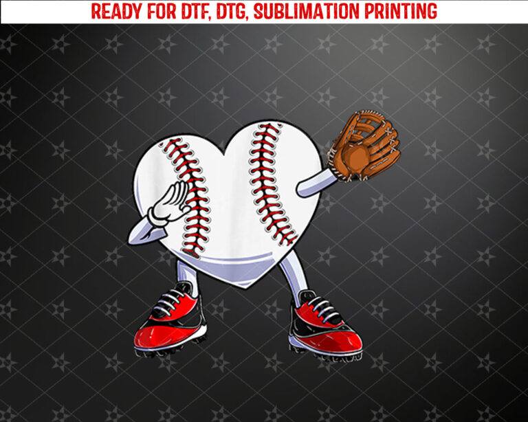 Baseball Heart Valentines Day Boys Dabbing Baseball Catcher Shirt PNG, DTF, DTG, Sublimation Design