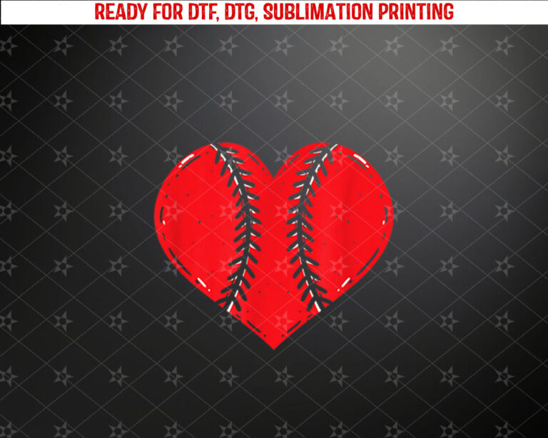 Baseball Heart Valentines Day Boys Girls Kids Shirt PNG, DTF, DTG, Sublimation Design