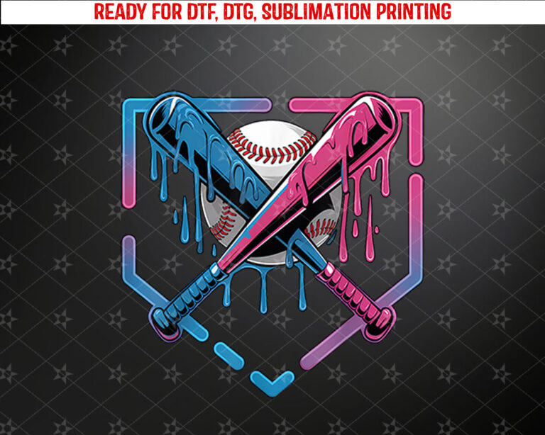 Baseball Home Plate Drip Ice Cream Sprinkles Baseball Bat Shirt PNG, DTF, DTG, Sublimation Design