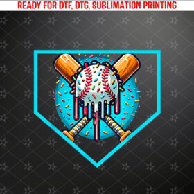 Baseball Home Plate Drip shirt Ice Cream Softball Baseball Shirt PNG, DTF, DTG, Sublimation Design