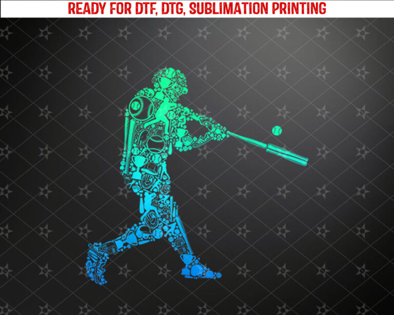 Baseball Player Batter Youth Men Kids Boys Shirt PNG, DTF, DTG, Sublimation Design