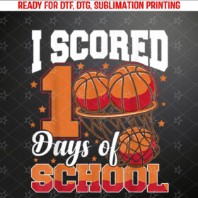 Basketball 100th Day Of School 100 Days Of School Boys Shirt PNG, DTF, DTG, Sublimation Design