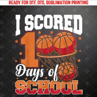 Basketball 100th Day Of School 100 Days Of School Boys Shirt PNG, DTF, DTG, Sublimation Design