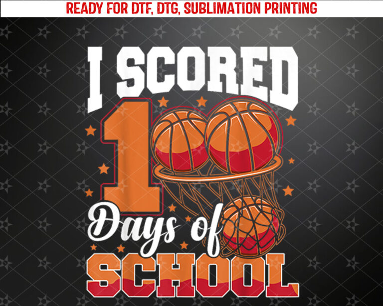Basketball 100th Day Of School 100 Days Of School Boys Shirt PNG, DTF, DTG, Sublimation Design