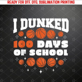 Basketball 100th Day Of School 100 Days Of School Toddler Shirt PNG, DTF, DTG, Sublimation Design