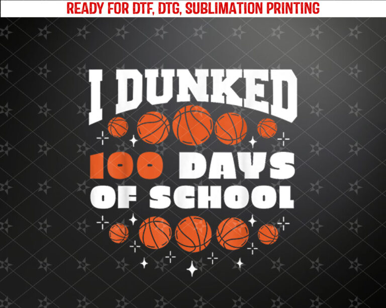 Basketball 100th Day Of School 100 Days Of School Toddler Shirt PNG, DTF, DTG, Sublimation Design