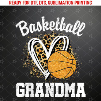Basketball Grandma Leopard Heart Shirt PNG, DTF, DTG, Sublimation Design