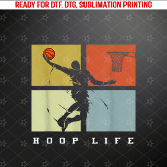 Basketball Hoop Life Player Retro Gift Men Boys Youth Shirt PNG, DTF, DTG, Sublimation Design