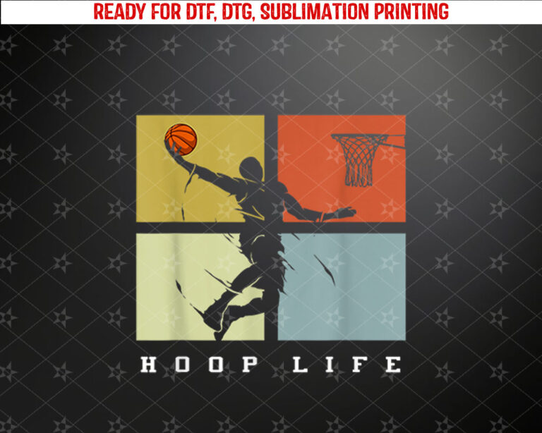 Basketball Hoop Life Player Retro Gift Men Boys Youth Shirt PNG, DTF, DTG, Sublimation Design