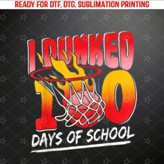 Basketball Kids Boys I Dunked 100 Days of School Shirt PNG, DTF, DTG, Sublimation Design