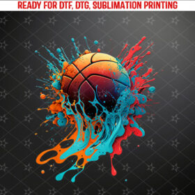 Basketball Splash Baller Basketball Player Team Player Shirt PNG, DTF, DTG, Sublimation Design