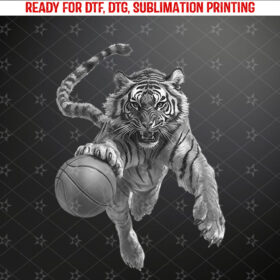 Basketball Tiger Tiger Playing Basketball Sports Graphic Shirt PNG, DTF, DTG, Sublimation Design