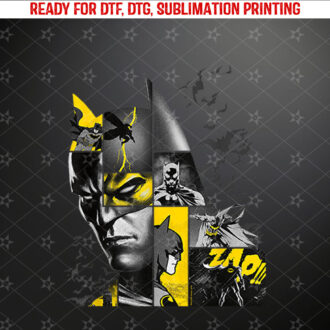 Batman 80 Years Bat Panels Dark Shirt PNG, DTF, DTG, Sublimation Design