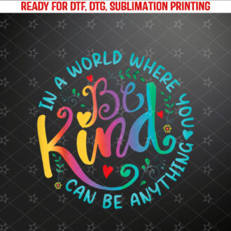 Be Kind Leopard Rainbow Kindness inspirational girls be kind Shirt PNG, DTF, DTG, Sublimation Design