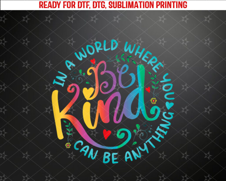 Be Kind Leopard Rainbow Kindness inspirational girls be kind Shirt PNG, DTF, DTG, Sublimation Design