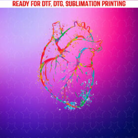 Beautiful Watercolour Heart Organ Human Body Anatomy Shirt PNG, DTF, DTG, Sublimation Design