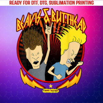 Beavis and Butthead Metal Colors Rock Out Graphic Shirt PNG, DTF, DTG, Sublimation Design