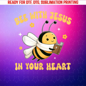 Bees Christian Bee With Jesus in Your Heart Jesus Lover Shirt PNG, DTF, DTG, Sublimation Design
