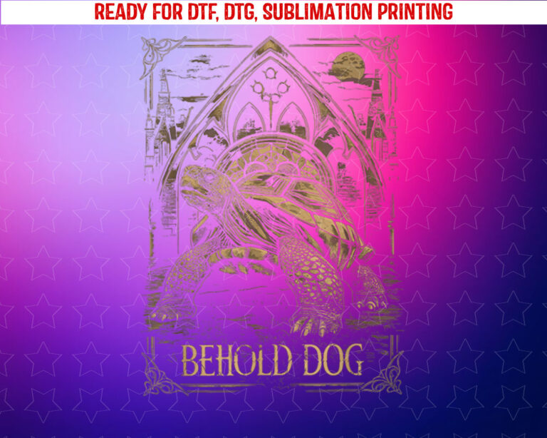 Beholdd Dog Turttle Art Shirt PNG, DTF, DTG, Sublimation Design