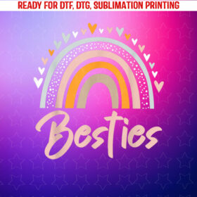 Besties Bff Heart Best Friends Bestie Shirt PNG, DTF, DTG, Sublimation Design