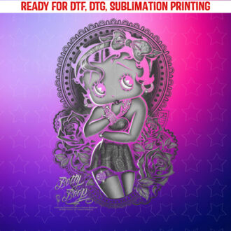 Betty Boop Fashion Roses Shirt PNG, DTF, DTG, Sublimation Design