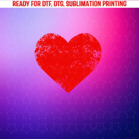 Big Red Heart Distressed Valentines Day Gift for Women Men Shirt PNG, DTF, DTG, Sublimation Design