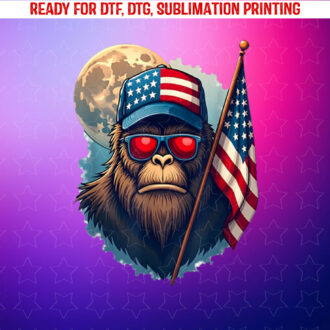 Bigfoot Veteran Patriotic Us Flag Veterans Day Shirt PNG, DTF, DTG, Sublimation Design
