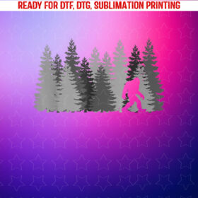 Bigfoot in the Forest Sasquatch Yeti Shirt PNG, DTF, DTG, Sublimation Design