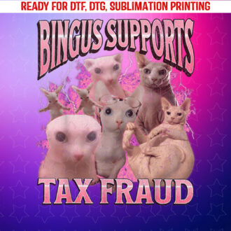 Bingus Supports Tax Fraud Funny Sphinx Cat Meme Bootleg Shirt PNG, DTF, DTG, Sublimation Design