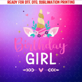 Birthday Girl Princess Matching Family Unicorn Party Shirt PNG, DTF, DTG, Sublimation Design