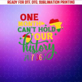Black History 247365 One Month Cant Hold Our History Afro Shirt PNG, DTF, DTG, Sublimation Design