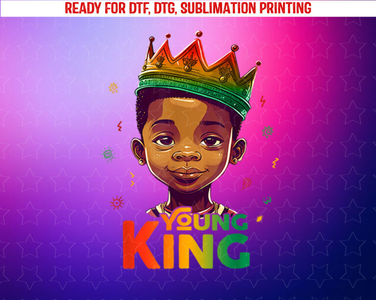 Black History Month s for Young King Afro Boys Kids Shirt PNG, DTF, DTG, Sublimation Design