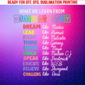 Black History Month What We Learn From Black History Shirt PNG, DTF, DTG, Sublimation Design