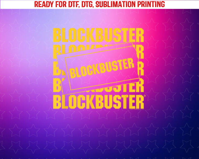 Blockbuster Repeating Logo With Ticket Shirt PNG, DTF, DTG, Sublimation Design