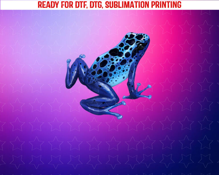 Blue Poison Dart Frog Tee Colorful Design Nature Lover Shirt PNG, DTF, DTG, Sublimation Design