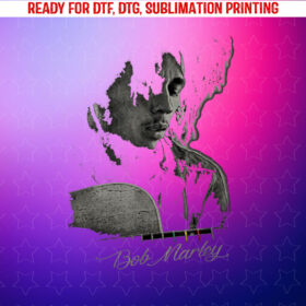 Bob Marley Catch a Fire Guitar Tee Shirt PNG, DTF, DTG, Sublimation Design