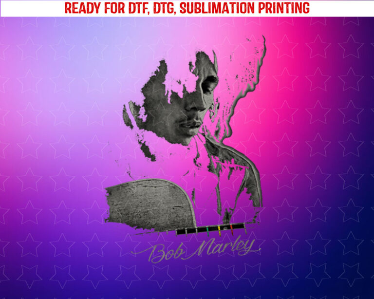 Bob Marley Catch a Fire Guitar Tee Shirt PNG, DTF, DTG, Sublimation Design