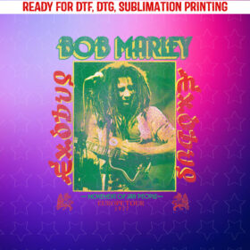 Bob Marley Exodus Movement of Jah People Guitar Black Shirt PNG, DTF, DTG, Sublimation Design