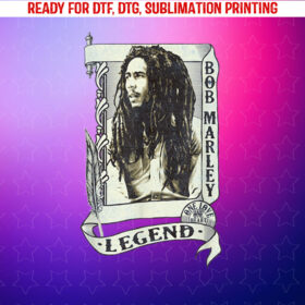 Bob Marley Legend Scroll Shirt PNG, DTF, DTG, Sublimation Design
