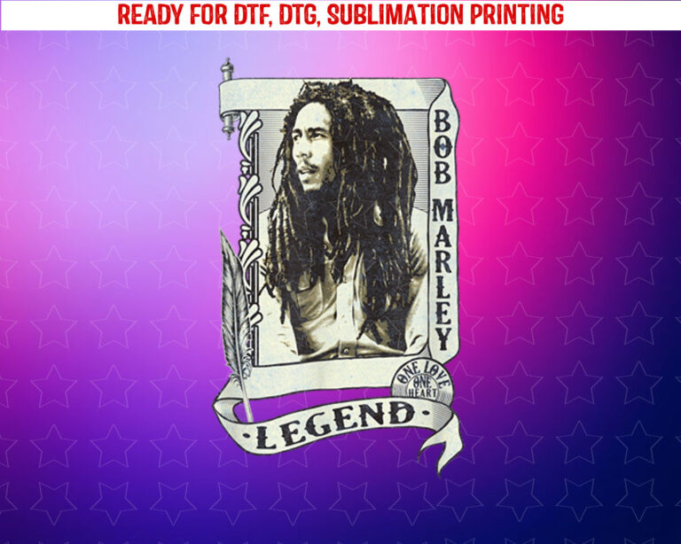 Bob Marley Legend Scroll Shirt PNG, DTF, DTG, Sublimation Design