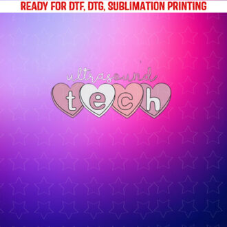 Bow Sonographer Valentine Ultrasound Tech Ob Tech Ultrasound Shirt PNG, DTF, DTG, Sublimation Design