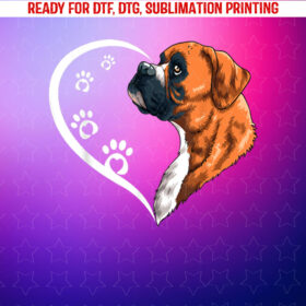 Boxer Dog s for Women Girls Kids Heart Cute Boxer Dog Shirt PNG, DTF, DTG, Sublimation Design