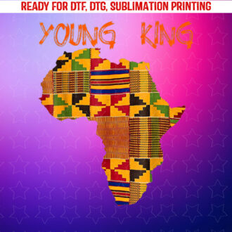 Boys African Kente Print Little Kids With King Kente Tee Shirt PNG, DTF, DTG, Sublimation Design