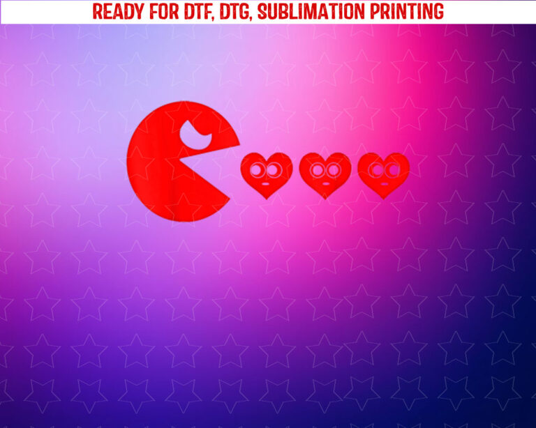 Boys Kids Valentines Day Hearts Eating Funny Gamer Game Shirt PNG, DTF, DTG, Sublimation Design