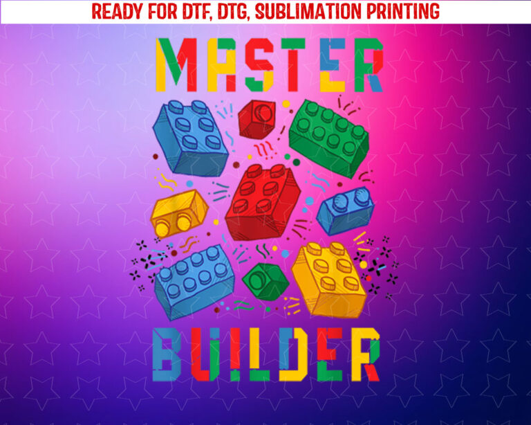 Brick Builder Funny Blocks Building Master Builder Shirt PNG, DTF, DTG, Sublimation Design