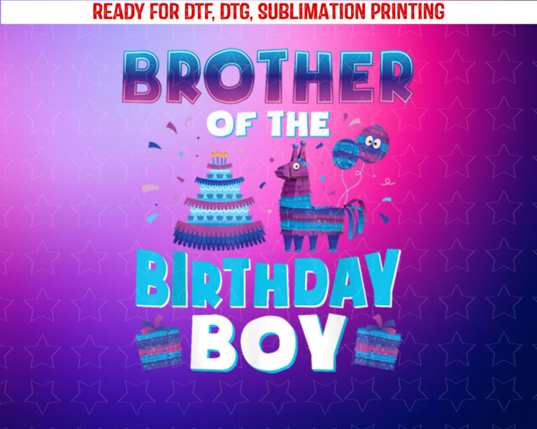 Brother Birthday Boy Llama Pinata Party Matching Family Shirt PNG, DTF, DTG, Sublimation Design