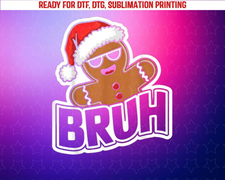 Bruh Funny Christmas Gingerbread Man Teens Boys Kids Shirt PNG, DTF, DTG, Sublimation Design